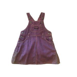 18 Months OshKosh  B'Gosh Striped Denim Jumper Pink Purple The Genuine Article